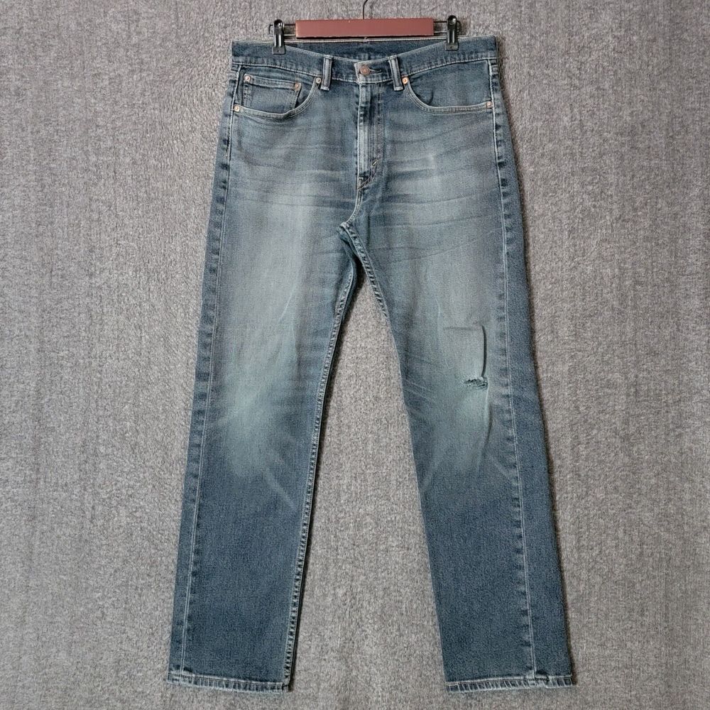 Levis Jeans Men 33x30* Blue 505 Regular Straight American Workwear Stretch Denim